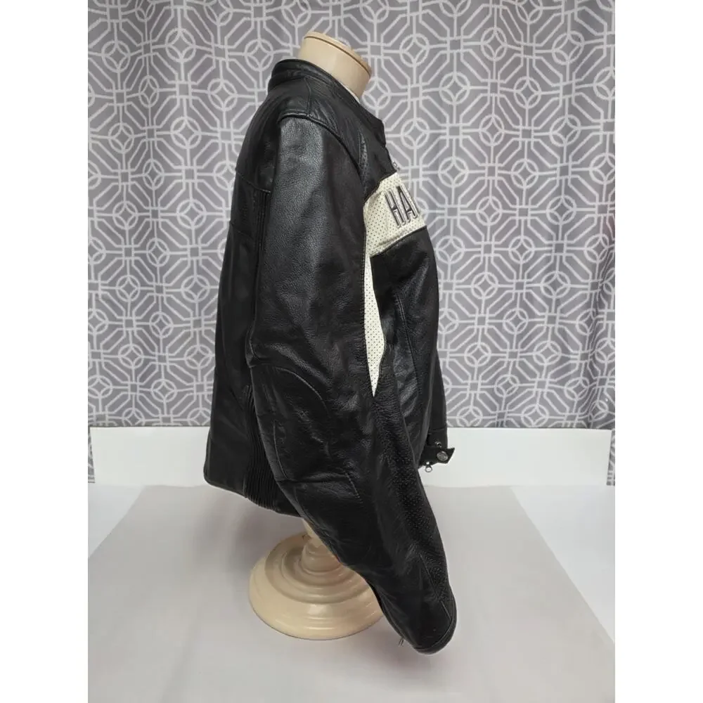 VTG Harley Davidson Womens Black Leather Jacket 2XL